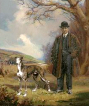 Clarence Hailey with his greyhound at Newmarket