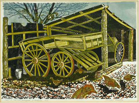 Cart on Tom Ives Farmyard, Gt Bardfield 1953