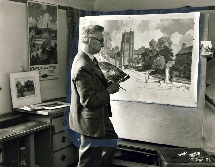 Leonard Squirrell in his studio