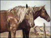 Two Horses on the Cliffs at Dunwich