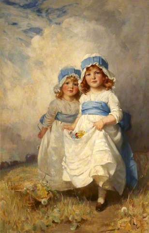 Lady Margaret Frances Anne Vane-Tempest-Stewart (1910–1966), Aged 4, and Lady Helen Maglona Vane-Tempest-Stewart (1911–1986), Aged 3