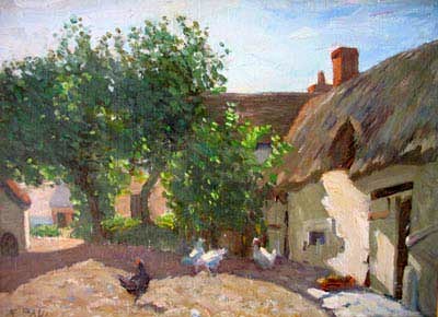 Poultry in a Sunlit Farmyard