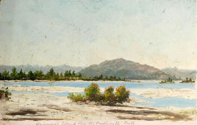 Hinemoa's Island from Postmaster Bath [New Zealand]