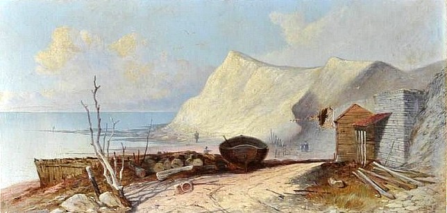 Fishing Beach Scene near the East Hill, Hastings 