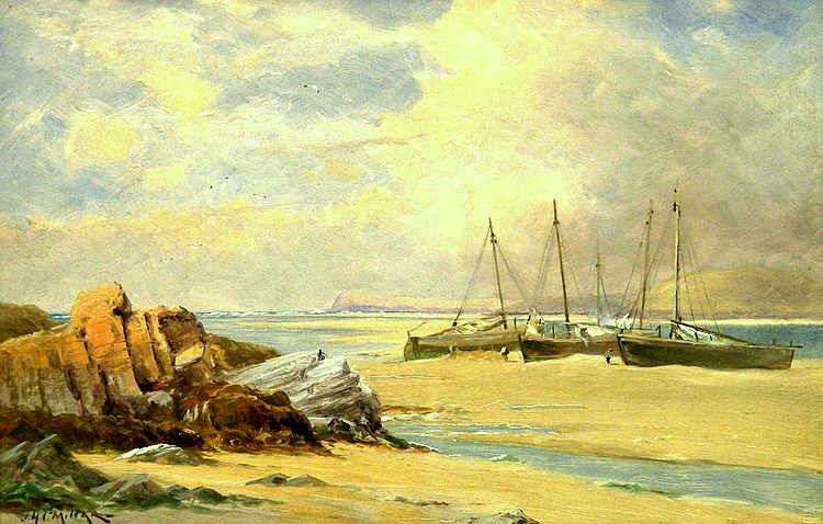 Coastal Scene with Beached Boats