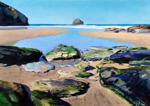 Trebarwith Strand, and Gull Rock