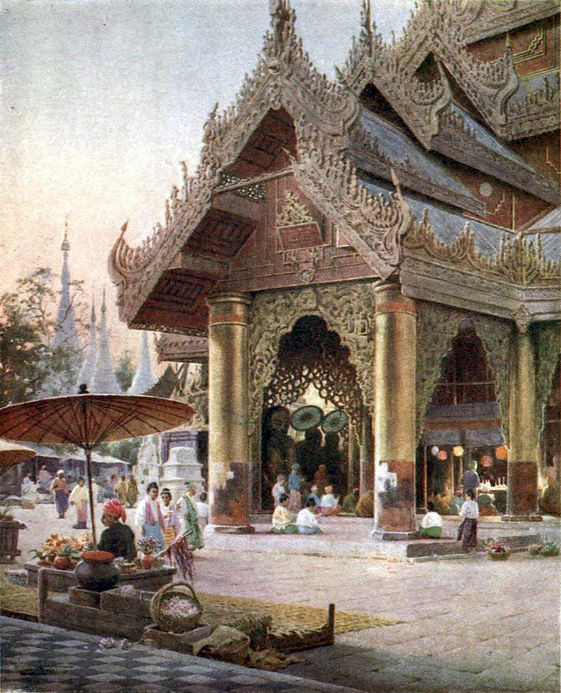 Shrine on the Platform of the Shwe Dagon Pagoda (Burma)