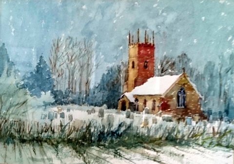 Freston Church, Suffolk in Winter