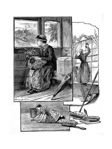 Girl on her way to starting work in domestic service, 1884