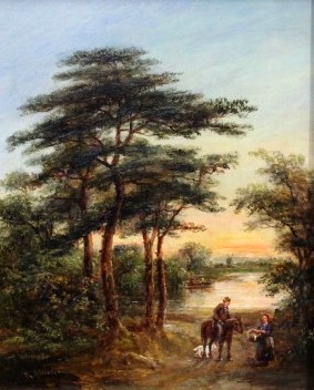 Figures in a Country Lane