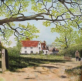Rural Scene with Figure and a Dog