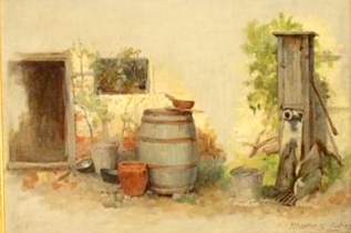 Still Life with Barrel, Pump and Vessels