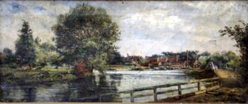 Barges Moored on the River