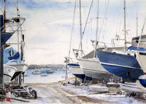 Mersea Boatyard in Winter