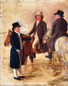 John Hilton, Judge of the Course at Newmarket; John Fuller, Clerk of the Course; and John Stevens, a Traine
