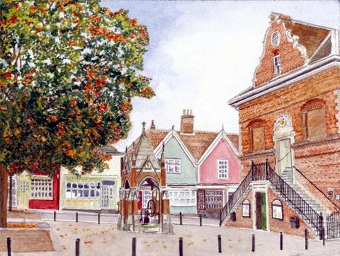 Woodbridge - Market Place in Autumn