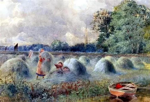 Workers in Hay Fields