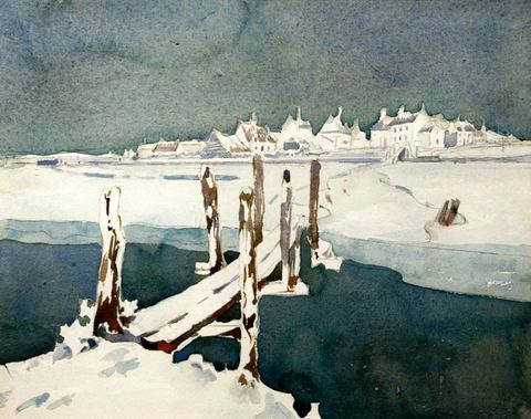 Snow Scene - Walberswick, Suffolk