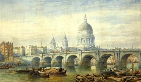 View of Blackfriars Bridge and St Paul's Cathedral, London