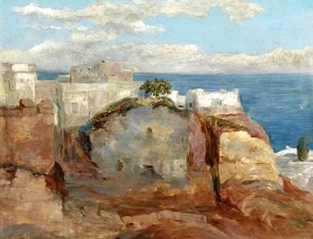 View of a Village on the Edge of the Mediterranean