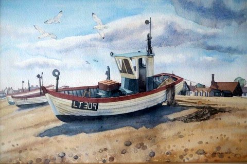 Fishing Boats on a Suffolk Beach