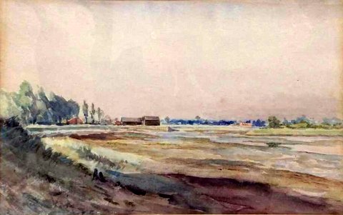 River Estuary, the Alde with Iken Church, Suffolk