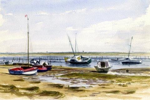 Arcachon, France - Boats at Low Tide