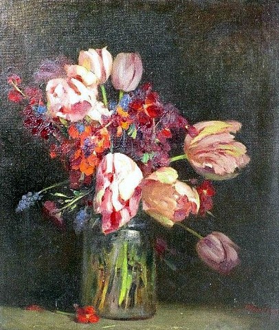 Still Life of Tulips in a Bowl