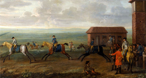 Lord Portmore Watching Racehorses at Exercise on Newmarket Heath