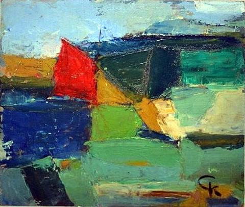 Abstract Study of a Boat in a Harbour