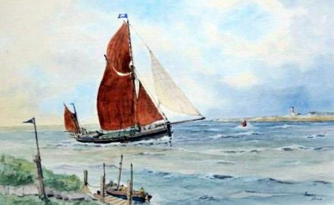 Sailing Barge off the Suffolk Coast