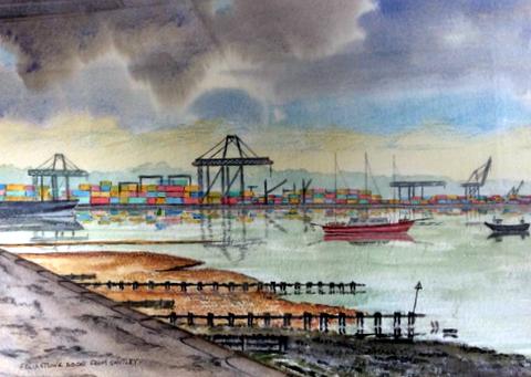 Felixstowe Docks from Shotley