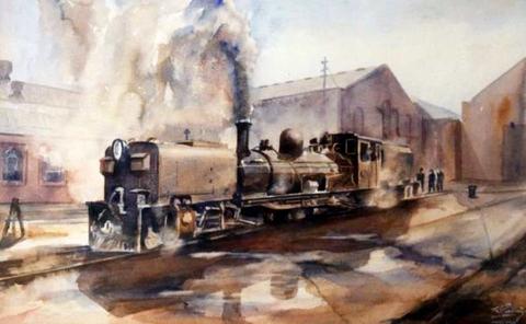 Steaming Trials in the Works Yard at Gorton