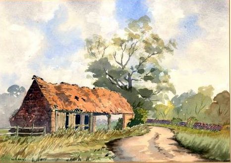Barn in an English Landscape