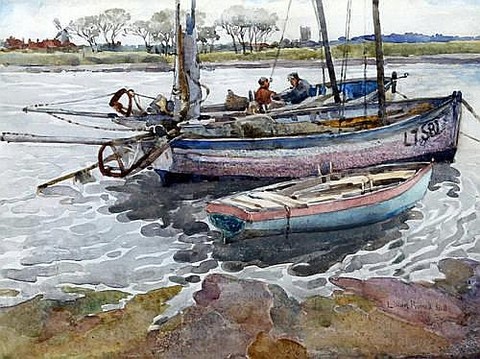 Fishing Boats at the River Bank