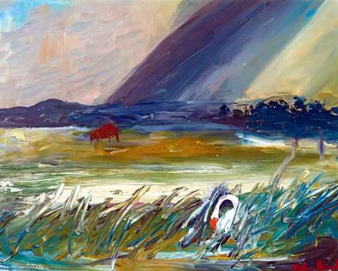Suffolk Landscape With Storm And Swan