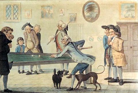 Gentleman Playing Billiards