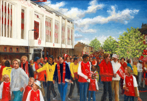 Nwankwo Kanu and other fans on Match Day at Highbury Stadium