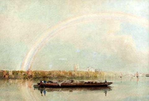 River Scene with Rainbow