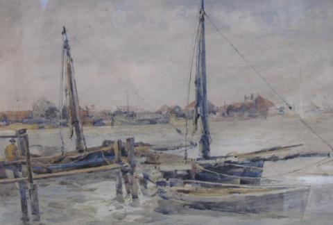 Moored Boats at Docks
