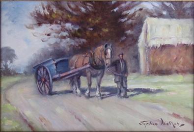 Horse and Cart on a Country Lane