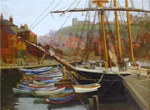 Cobles Moored at Whitby