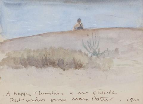 Study of Boy seated on Sand Dunes