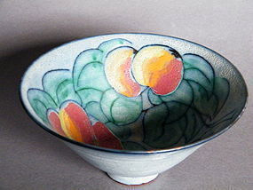 Painted Bowl depicting a stylized Peach Tree