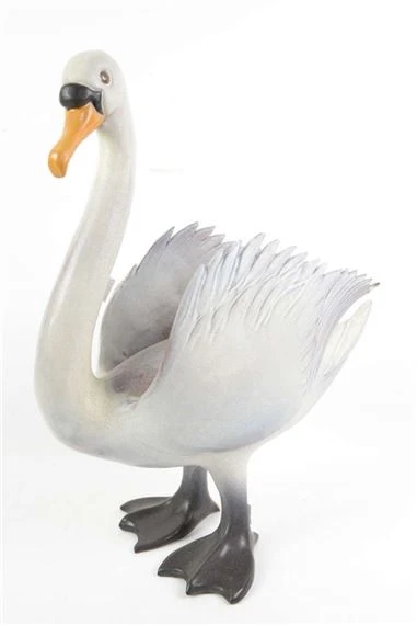 Painted Terracotta Swan