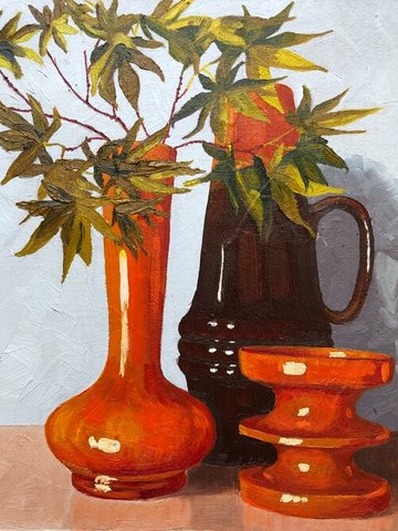 Orange Vases with Acer