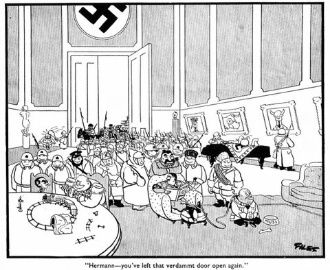Carl Giles's first cartoon for the Daily Express