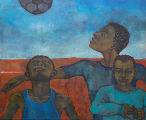 Three Boys with Football