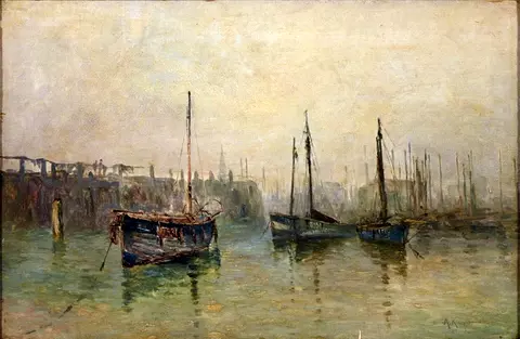 Fishing Boats in a Harbour