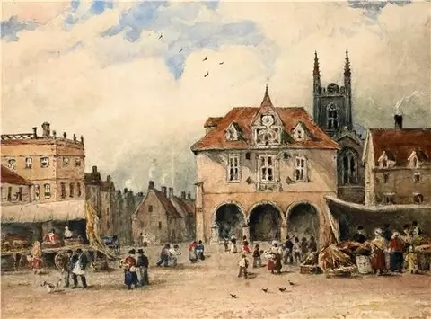 View of a French Town Square